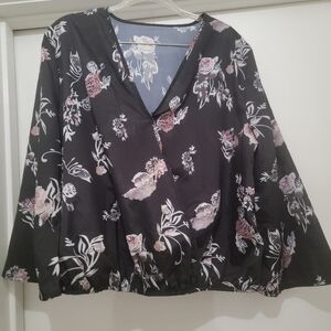 Floral Black Women's Top